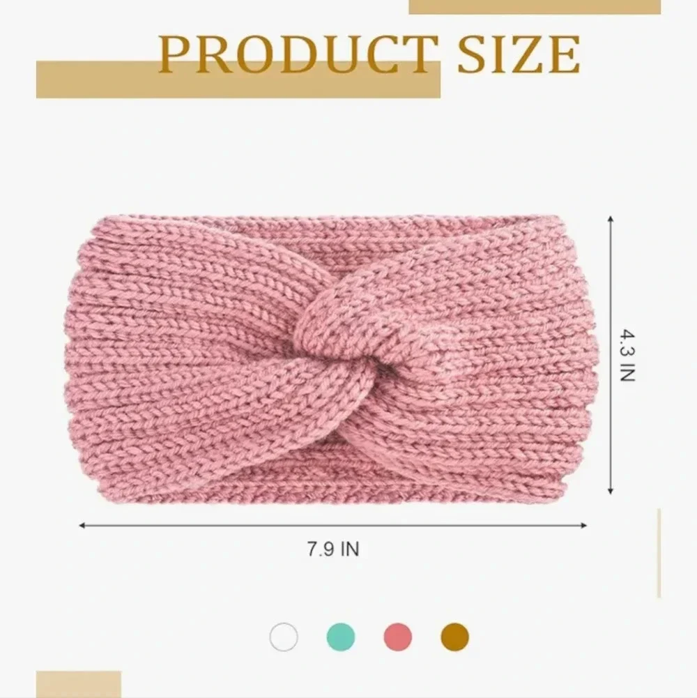 4 Pieces Chunky Knit Headbands Braided Winter Headbands Ear Warmers Crochet Hea